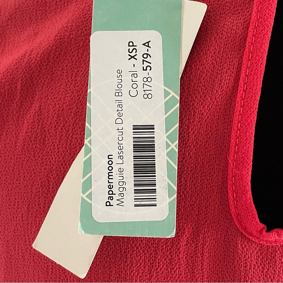 Papermoon Vibrant Coral Floral Cutout Tank Top NWT Size: XSP - Picture 8 of 12